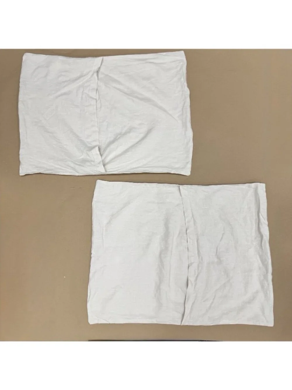 Quince European Linen Pillow Shams - Set of Two - Sand - Standard Size - NEW
